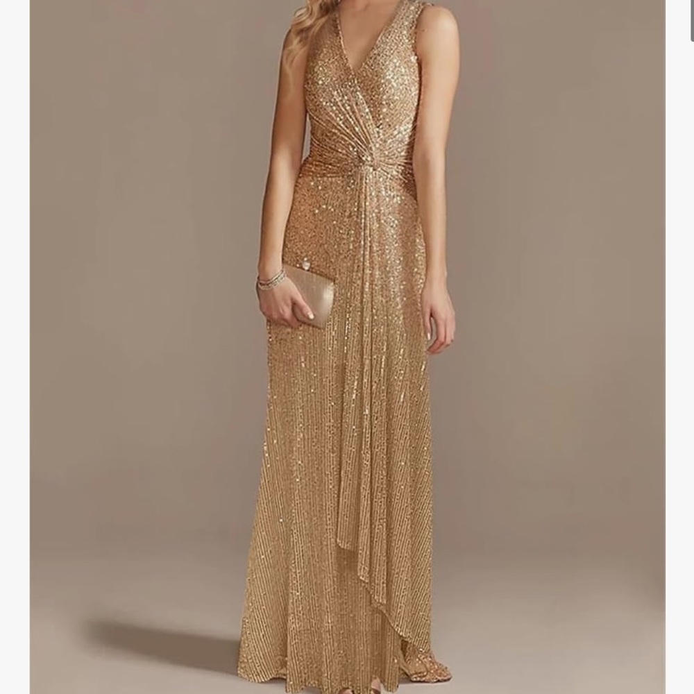 Luxury Gold Evening Gown